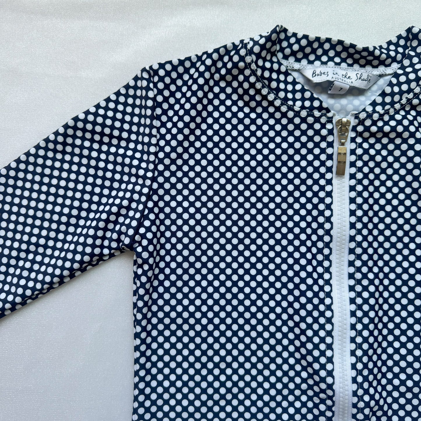 Navy and White Polka Dots Rashguard