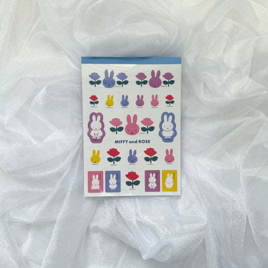 Miffy&Rose Memo Pad with Sticker ミッフィー メモパッド｛シール付｝