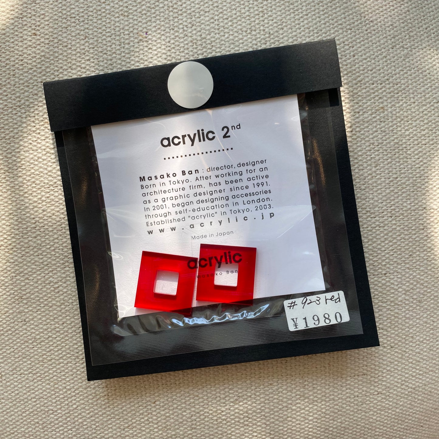 (JEWELRY) Earrings #5.1 Acrylics by Masako Ban 坂 雅子さんのアクリリック
