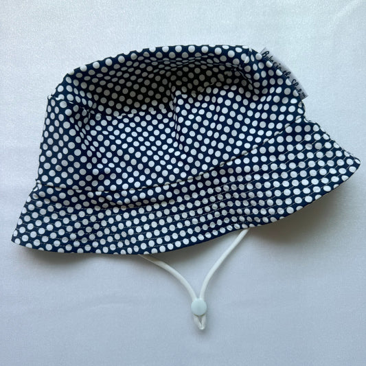 Navy and White Polka Dots Swim Hat