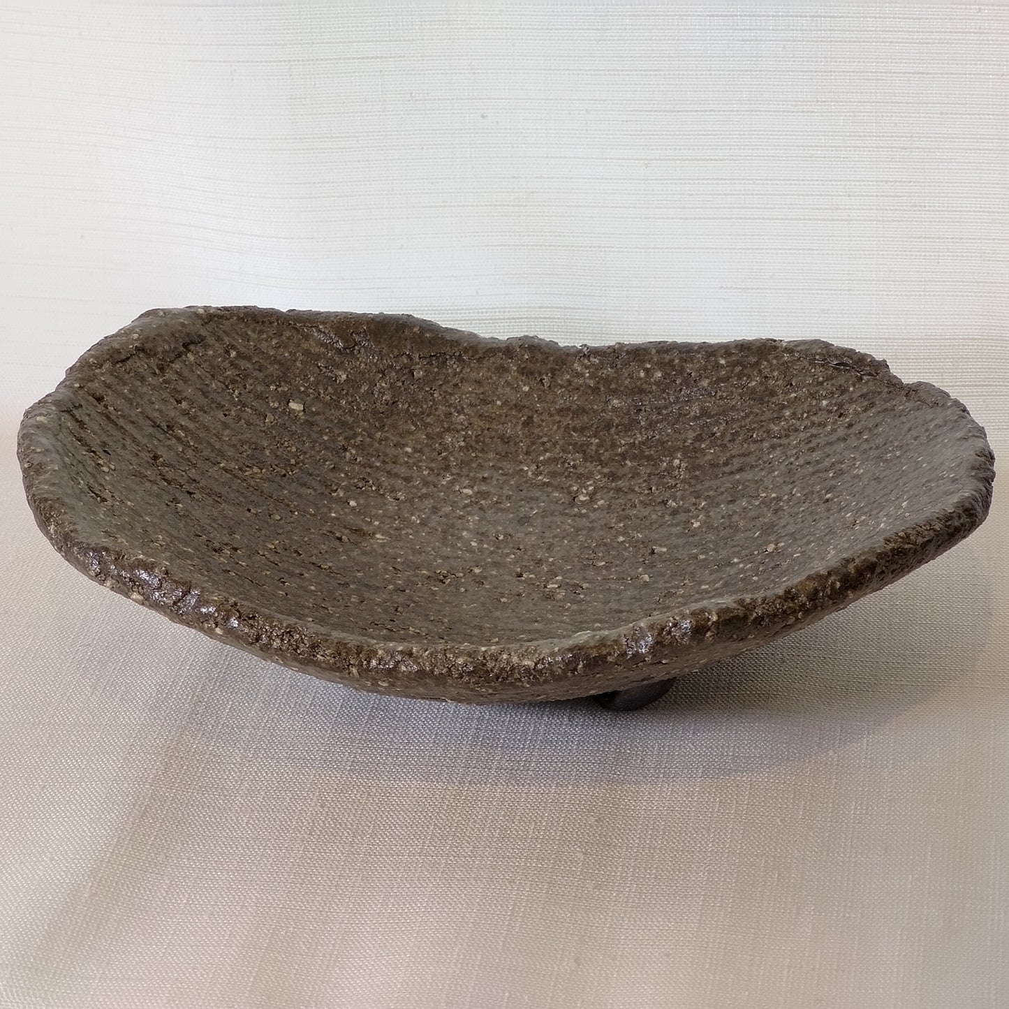 #31 焼〆楕円三足  皿